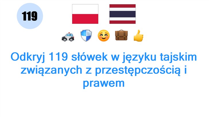 Odkryj 119 słówek w języku tajskim związanych z przestępczością i prawem